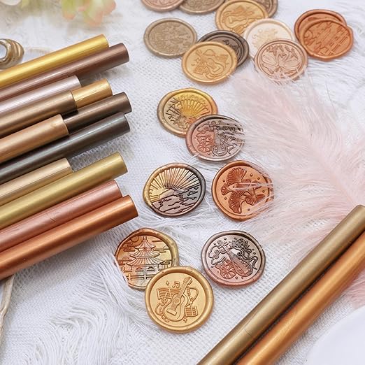 Bright Orange Wax Seal Sticks, 30pcs Sealing Wax Sticks, HOSEALING Glue Gun Wax Seal Sticks for Wax Seal Stamp, Premium Sealing Wax for Wedding Invitations, Letter, Envelope (Mini Size)