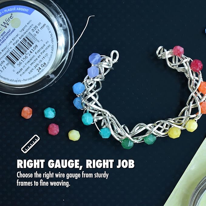 Artistic Wire, 18 Gauge Silver Plated Tarnish Resistant Colored Copper Craft Wire, Amethyst, 20 ft