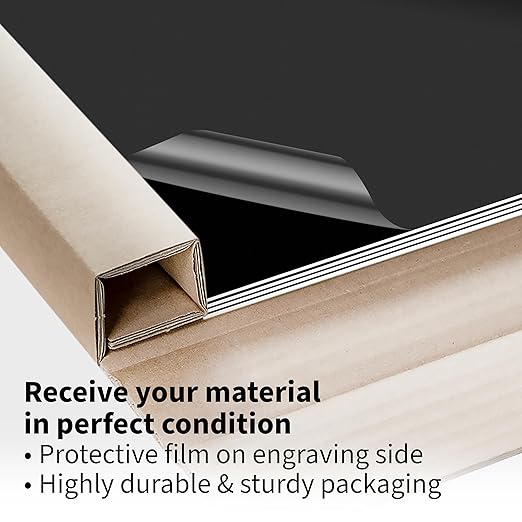 Trotec TroLase | 12"x12"x1/16", 8 Pcs | Black/White | 2 Ply | Modified Acrylic | Laser Engraving Double Color Plastic Sheet | Engraving Blanks for Laser, Saw, Guillotine | Made in USA
