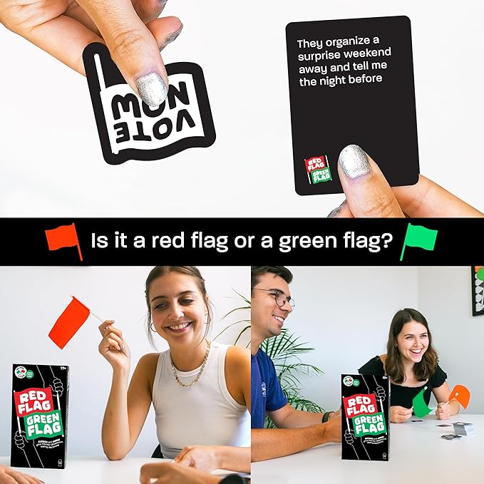 Lucky Egg - Fun Red & Green Flag Party Game - Judge Friends' Dating Decisions - 230 Diverse Questions - Adult Party Game