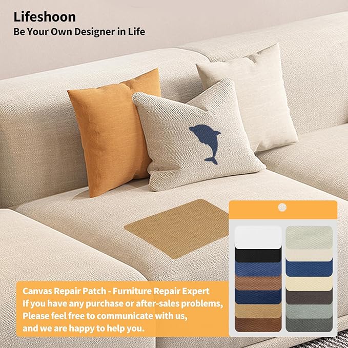Fabric Repair Patches, Canvas Self-Adhesive Fabric Patches Tape Durable, DIY Large Canvas Repair for Sofa, Couches, Furniture, Chair, Clothing (3.5X79 Inch, Black)