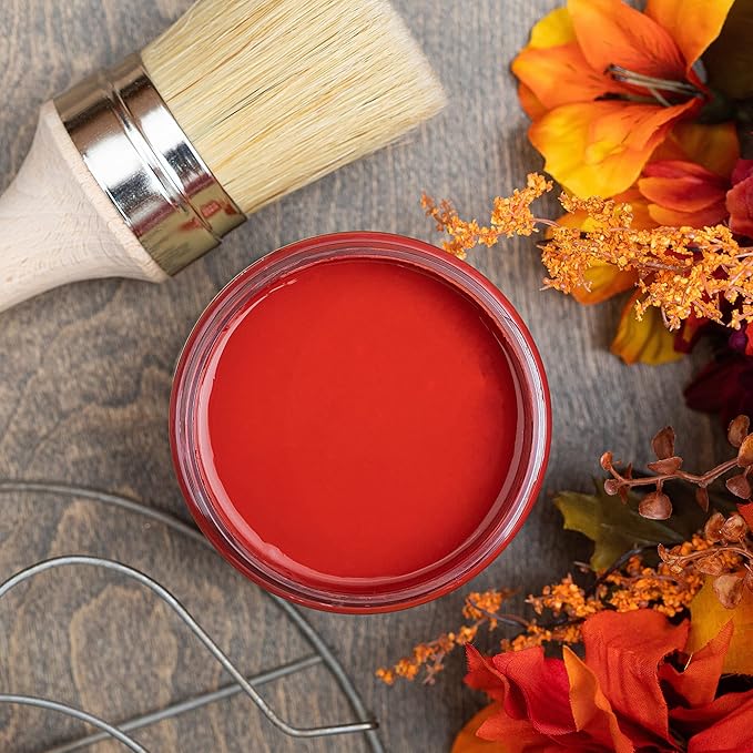 Dixie Belle Paint Company Chalk Finish Furniture Paint - Barn Red (16oz) - Matte Deep Red Chic Chalk Mineral DIY Furniture Paint