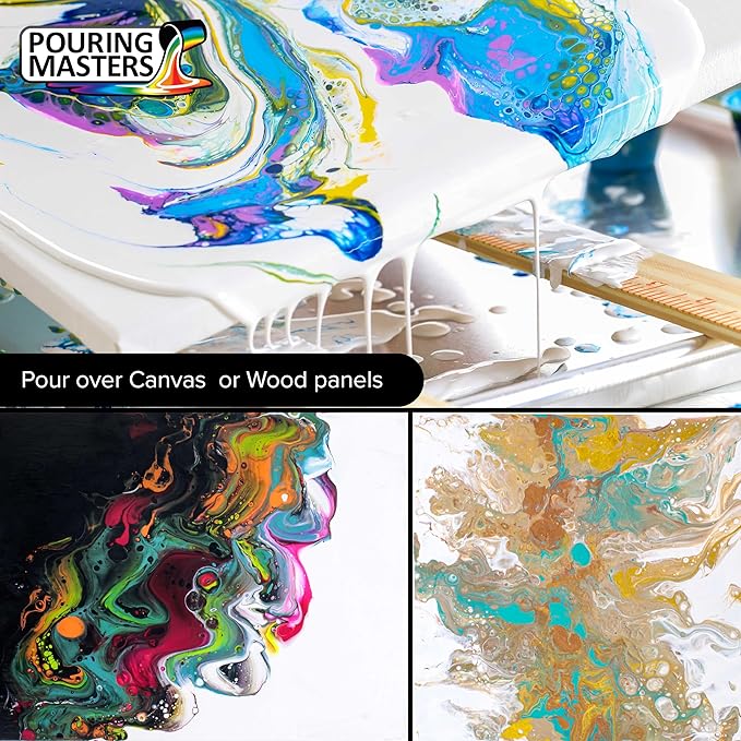 Pouring Masters Steel Gray Ready to Pour Acrylic Pouring Paint - Premium 8-Ounce Pre-Mixed Fluid Acrylic Paint - Fluid Art Supplies for Canvas, Wood, Paper, Tile & Rocks