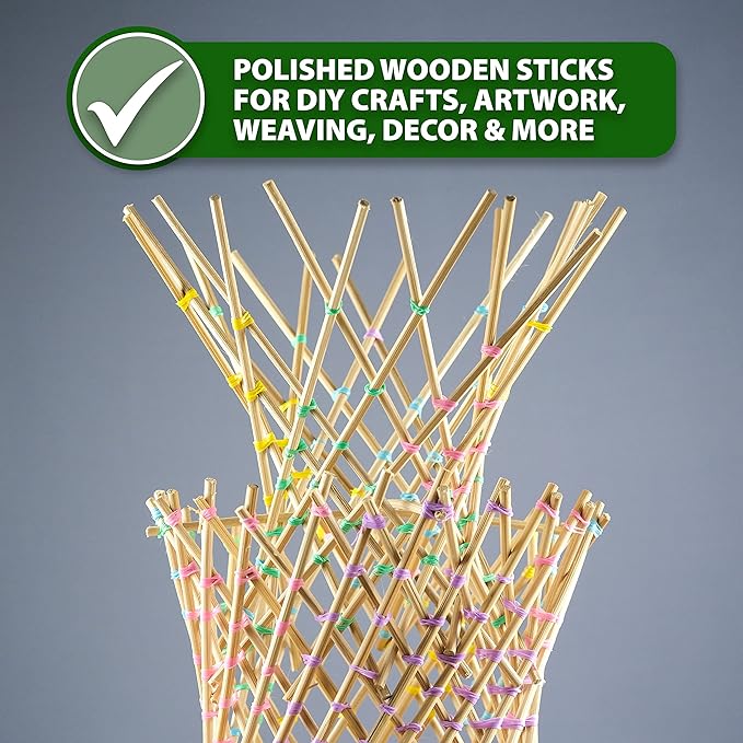 Mandala Crafts Wooden Dowel Rods 48 Inches - 25 Unfinished Birch Wood Dowels 1/4 Inch for Crafts, DIY, Macrame & More