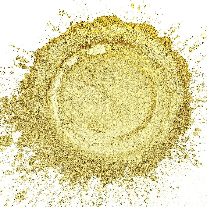 Sun Gold Mica Powder for Epoxy Resin,Natural Shimmer Mica Powder Used for Coloring Resin Artwork, car Spray Paint, Candles, soap, Eye Shadow, Lip Gloss, Nail Polish(50g/1.7oz)