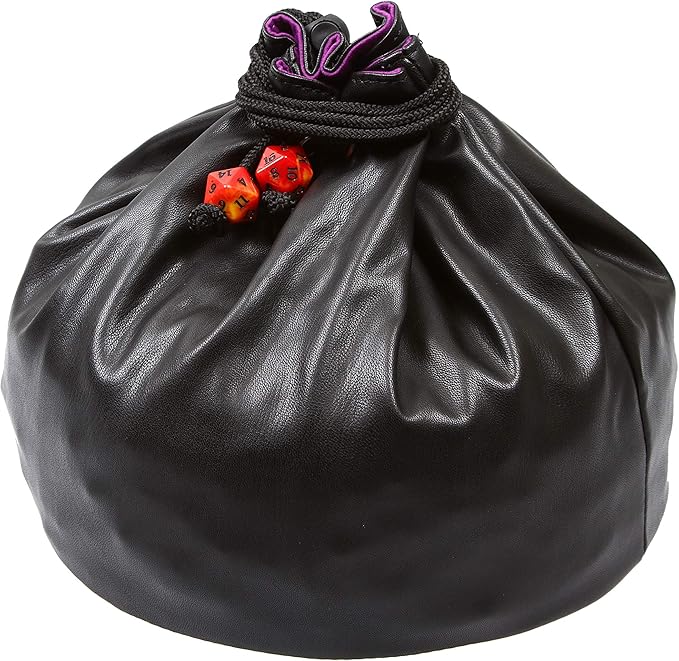 Forged Dice Co. Pouch of The Endless Hoard Dice Bag - Holds Over 1,000 Polyhedral Dice - Dice Storage Bag with 7 Pockets - Perfect for Bulk Dice - Black/Green