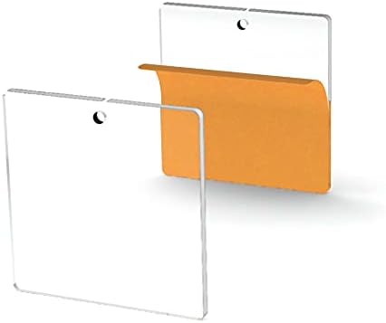 25 Acrylic Square Clear with Hole (Select Size) (8.0")