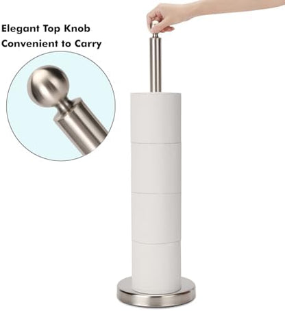 Toilet Paper Holder Free Standing, Spare Toilet Paper Roll Storage Stand - Image 2