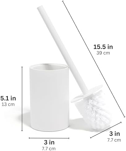 Yew Design Matte White Toilet Bowl Brush - Image 5