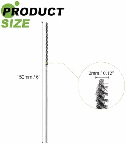 HARFINGTON 4pcs Wire Bore Brush 6 x 1/8" 1/8 Inch Shank Stainless Steel - Image 2