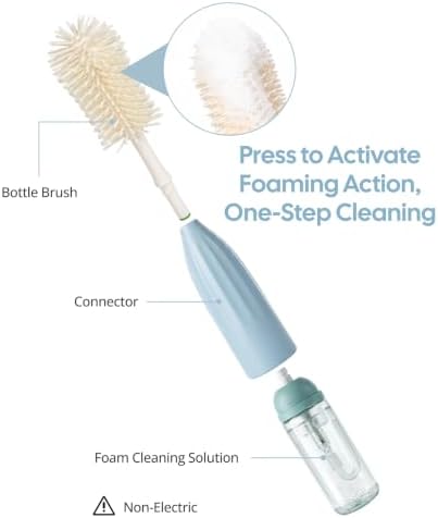 Baby Bottle Brush with Push-Press Foam Design, Silicone Bottle Brush - Image 2