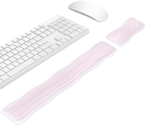 Gel Wrist Rest for Computer Keyboard and Mouse, Ergonomic Clear Keyboard Pad by Sekonow