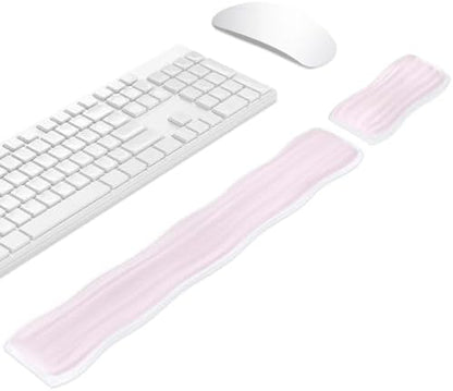 Gel Wrist Rest for Computer Keyboard and Mouse, Ergonomic Clear Keyboard Pad by Sekonow
