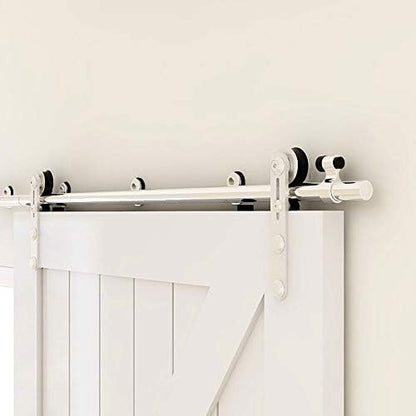 TSMST 4FT Sliding Barn Door Hardware Kit, Stainless Steel Heavy Duty Sturdy by TSMST