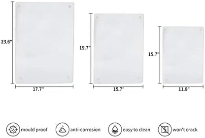 Murrey Home Glass Cutting Board for Kitchen Counter, Tempered Glass Chopping Boards Dishwasher Safe, Small Clear Countertop Tray, Scratch Resistant, Heat Resistant, Non Toxic, Clear, 16"x12"