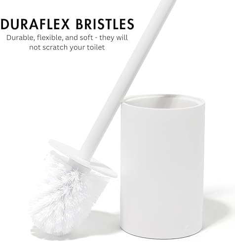 Yew Design Matte White Toilet Bowl Brush - Image 4