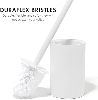 Yew Design Matte White Toilet Bowl Brush - Image 4