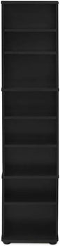 Pemberly Row Engineered Wood Space Saving Multimedia Storage Tower in Espresso