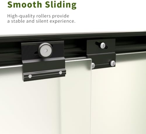 ACE DECOR Double Sliding Frosted Shower Door, 44-48" W x 72" H, Matte Black - Image 6