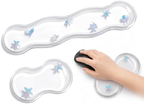 Clear Gel Wrist Rest for Keyboard and Mouse, Ergonomic Non-Slip Silicone Mouse by Vinlyto