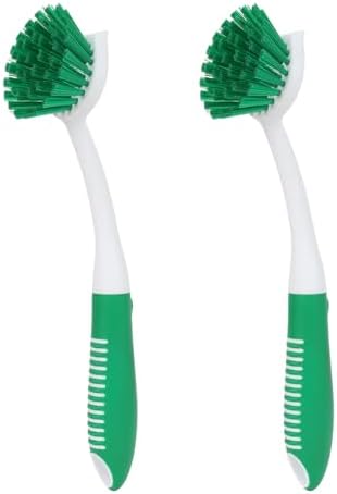 Dish Brush with Handle, 2 Pack Scrub Brushes by HileSwan