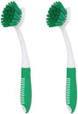 Dish Brush with Handle, 2 Pack Scrub Brushes by HileSwan