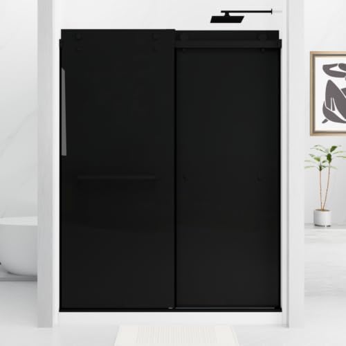 Frameless Double Sliding Shower Door 55-60" W x 76" H Euro Gray by EPXMKXShowerDoor