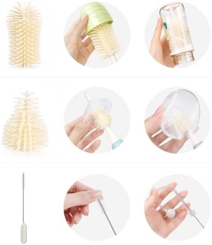 Baby Bottle Brush with Push-Press Foam Design, Silicone Bottle Brush - Image 3