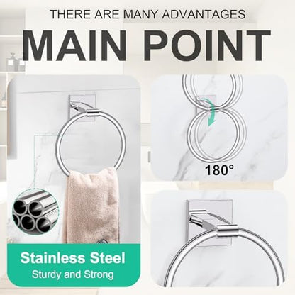 Polished Chrome Bathroom Hardware Accessories Towel Bar Set, 10 Pieces Bathroom - Image 4
