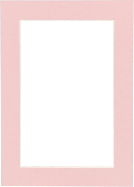 11x14 Mat Bevel Cut for 8.5x11 Photos - Acid Free Pink Precut Matboard - For Pictures, Photos, Framing - 4-ply Thickness
