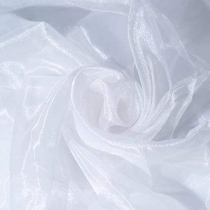 Fynite White Organza Fabric by The Yard | 2 Yard Long | 44" Wide | Bridal Soft Sheer Organza Tulle for DIY Wedding Dress Fashion Craft Decorations