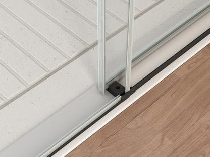 Sunrosa Frameless Sliding Shower Door 44-48" W x 76" H, Matte Black - Image 5