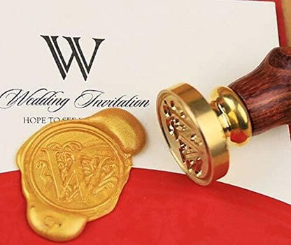 Vintage Santa Claus Monogram Sealing Wax Seal Stamp Gold Metal Handle Kit Custom Invitation Embellishment Christmas Gift Wrap Package Custom Logo Words Wax Seal Stamp Set