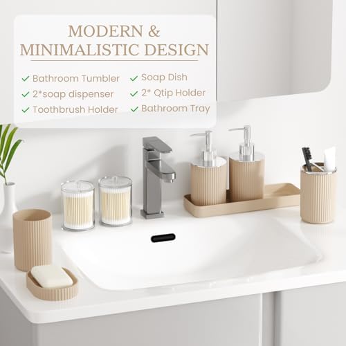 Beige Bathroom Accessories Set - Image 5