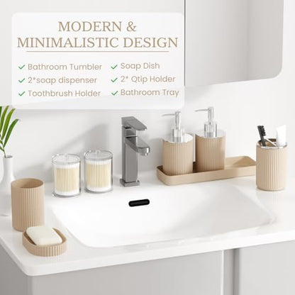 Beige Bathroom Accessories Set - Image 5