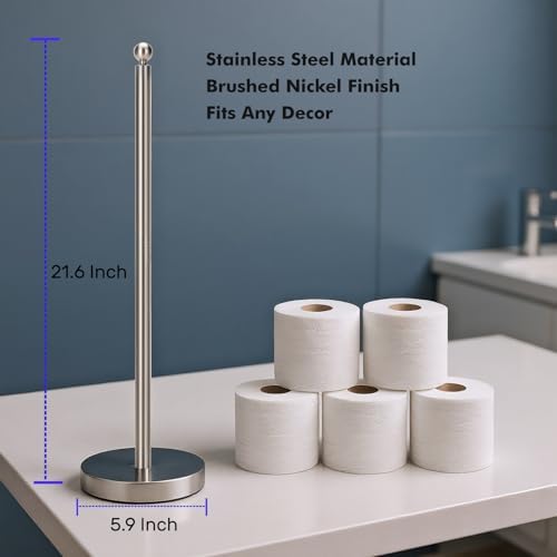 Toilet Paper Holder Free Standing, Spare Toilet Paper Roll Storage Stand - Image 4