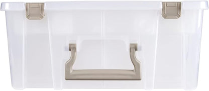 ArtBin 6899AZ Super Satchel Double Deep with Lift-Out Tray Storage Container, Portable Arts & Crafts Organizer with Removable Dividers, Clear