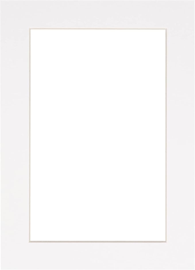 Pack of Ten 8x10 Mats Bevel Cut for 5x8 Photos - Acid Free White Precut Matboards for Pictures, Photos, Framing - 4-ply Thickness