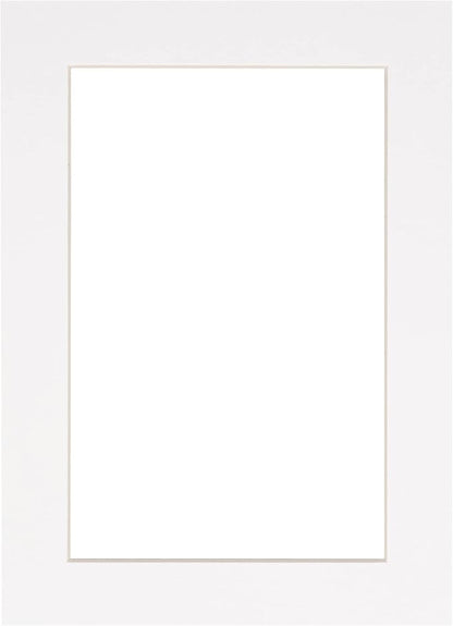 Poster Palooza 8x10 Mat Bevel Cut for 5x8 Photos - Acid Free White Precut Matboard - For Pictures, Photos, Framing - 4-ply Thickness