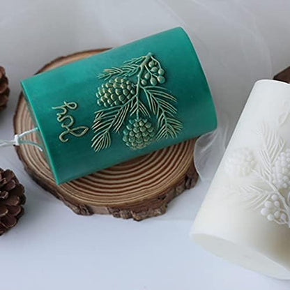 3D Cylinder Pine Cone Candle Mold,Silicone Clay Soap Mould for Making Soy Wax Beeswax Candles Handmade Art Craft