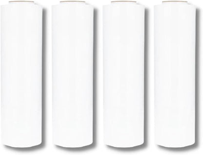 PSBM White Stretch Wrap, 15 Inch x 1476 Feet, 4 Pack, Tinted Pre-Stretched Shrink Wrap Film for Moving, Packaging, Pallet Wrapping