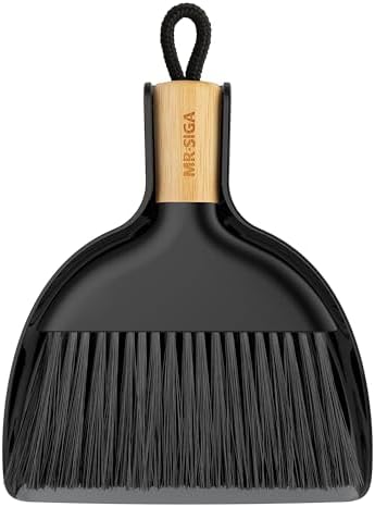 MR.SIGA Mini Dustpan and Brush Set, Bamboo Handle, 1 Set by MRSIGA