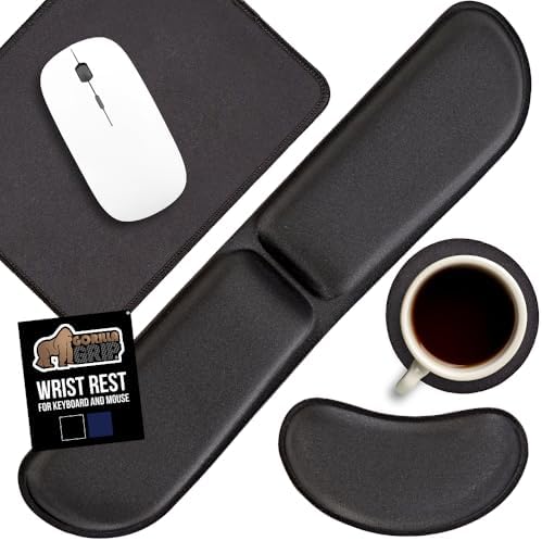 GORILLA GRIP Silky Memory Foam Keyboard Wrist Rest and Mouse Pad by GorillaGrip