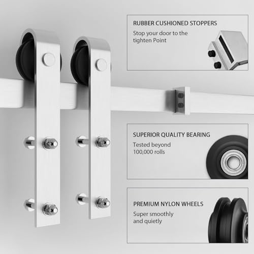 SMARTSTANDARD 38" x 84" White Sliding Barn Door - Image 4