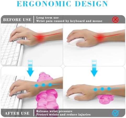 Gel Cloud Keyboard and Mouse Wrist Rest, Cute Wrist Support and Arm Support - Image 2