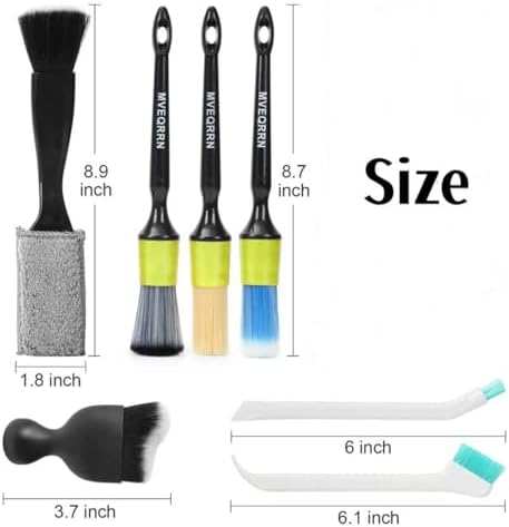 MVEQRRN 7PCS Car Detailing Brush Set, Boars Hair Detail Brush kit - Image 2