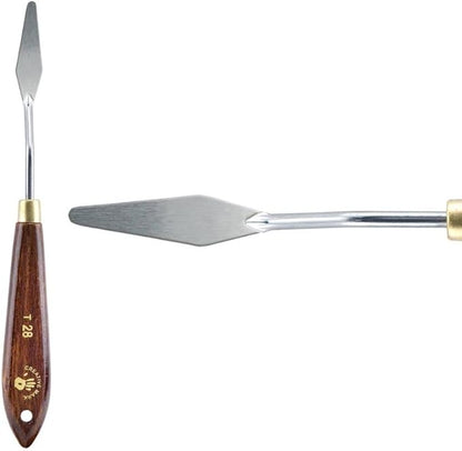 Creative Mark Stainless Steel Palette Knife Painting Tools - Paint Palette with Wooden Handle - Variety of Shapes and Sizes - 28T, 1-3/4 in