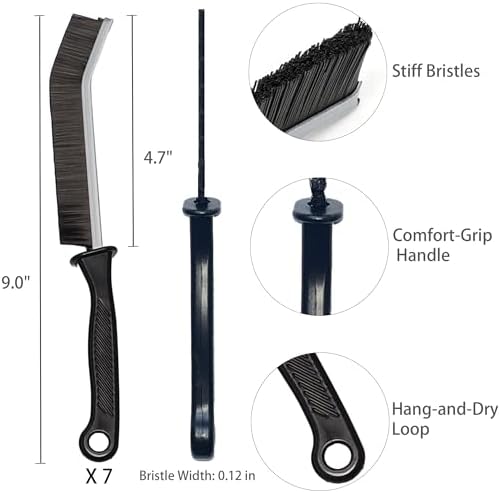 Crevice Cleaning Brush Set, Hard Bristle Grout Brush - Image 2
