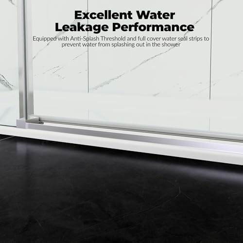 Frameless Sliding Shower Door 56–60 inch W x 76 inch H, Sliding Shower Door - Image 5