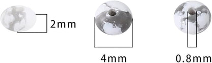 Natural White Howlite Disk Stone Beads 4x2mm 160pcs Rondelle Loose Semi Gemstone Beads for Jewelry Making Design